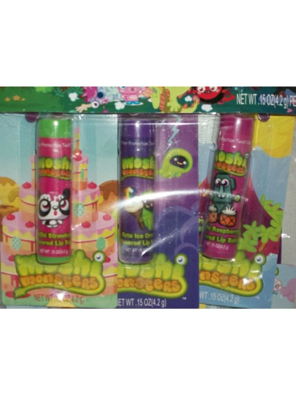 Moshi Monsters Party Pack 6 Flavored Lip Balm Set Chapped Chap Stick Moisturizer